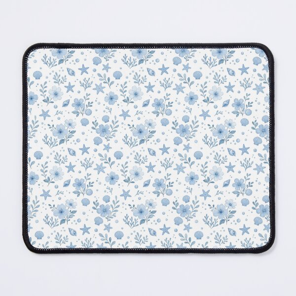 Item preview, Sky Blue Coastal Floral Pattern | Seashells & Starfish designed and sold by Mellowtint Studio.