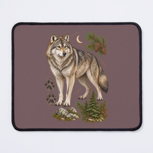 Item preview, Vintage Gray Wolf Field Guide Wildlife Art designed and sold by BROHLine Studio.