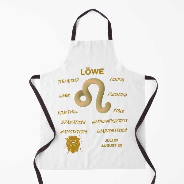 Item preview, Löwe Zodiac Sign Astrology Symbol Horoscope - Metallic Gold & White (German Version) designed and sold by ZODIARA.