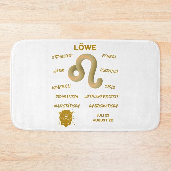 Item preview, Löwe Zodiac Sign Astrology Symbol Horoscope - Metallic Gold & White (German Version) designed and sold by ZODIARA.