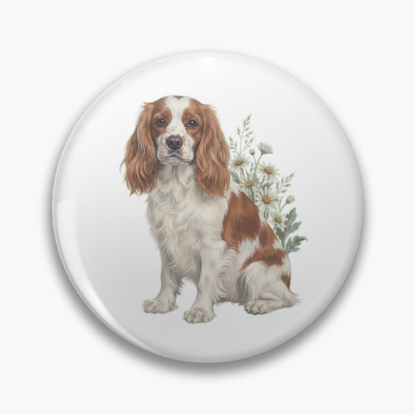 Artikelvorschau, Cavalier King Charles Spaniel with Chamomile Cottagecore Dog Art entworfen und verkauft von Alt Casterwill .