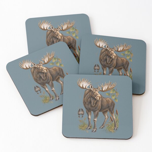 Item preview, Vintage Bull Moose Field Guide Wildlife Art designed and sold by BROHLine Studio.