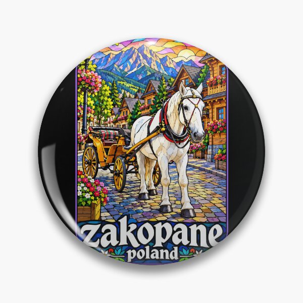Item preview, Zakopane Tatry Mountains Poland Travel Stained Glass designed and sold by TomFrontierArt.