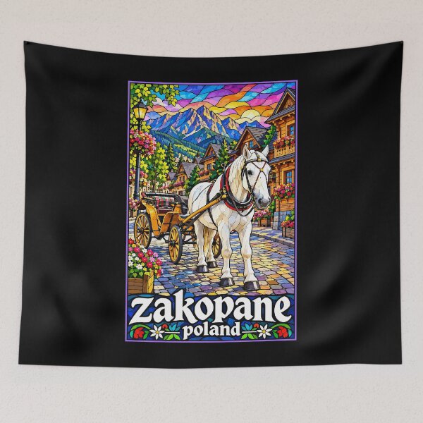 Item preview, Zakopane Tatry Mountains Poland Travel Stained Glass designed and sold by TomFrontierArt.