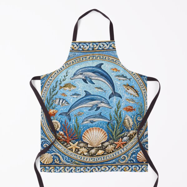 Item preview, Marine Dolphin and Shells Mosaic designed and sold by Sybille-Yates.