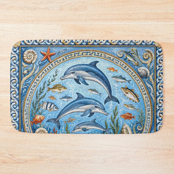 Item preview, Marine Dolphin and Shells Mosaic designed and sold by Sybille-Yates.