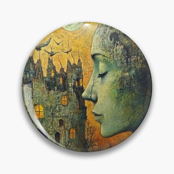 Item preview, surreal face moon castle designed and sold by MaciejPetelski.