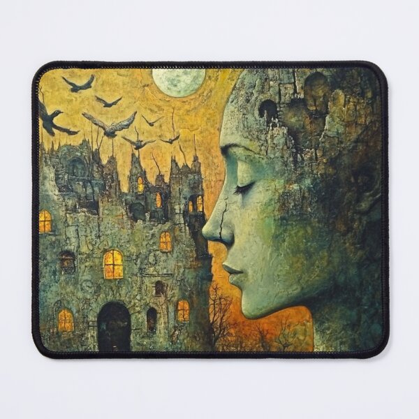 Item preview, surreal face moon castle designed and sold by MaciejPetelski.