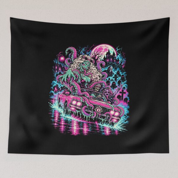 Item preview, Neon Tentacle Lowrider Nightmare – Retro 80s Eldritch Horror designed and sold by ChickenFund.