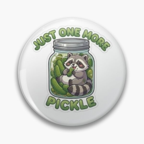 Item preview, ​Cute Raccoon in Pickle Jar - Just One More Pickle  designed and sold by Conviction studio.