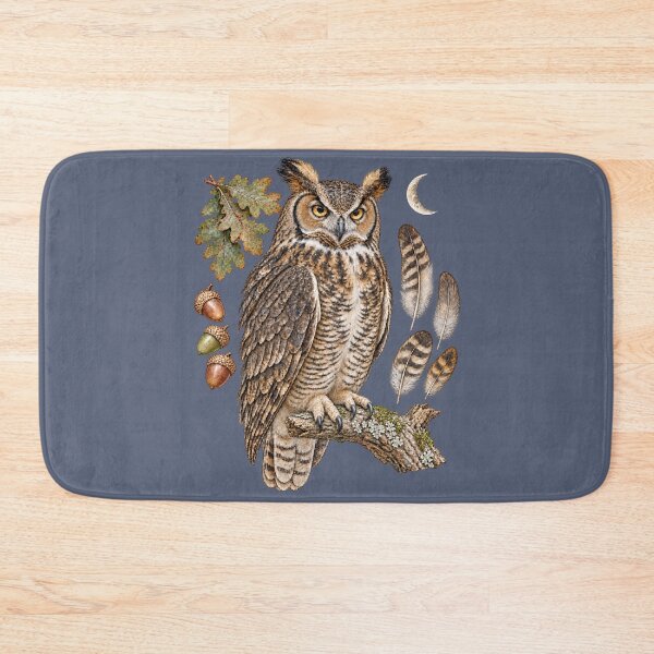 Item preview, Vintage Great Horned Owl Field Guide Art designed and sold by BROHLine Studio.