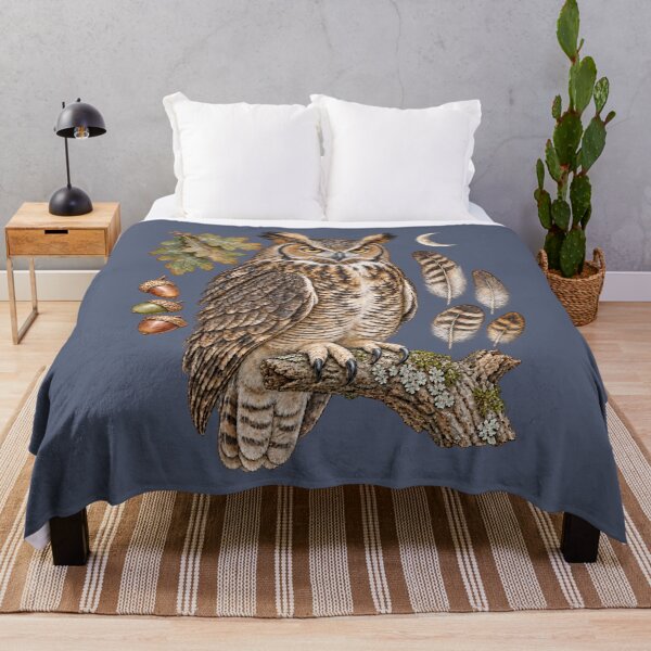 Item preview, Vintage Great Horned Owl Field Guide Art designed and sold by BROHLine Studio.