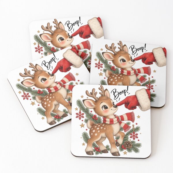 Item preview, Cute Christmas Reindeer Boop With Santa designed and sold by will freed18.