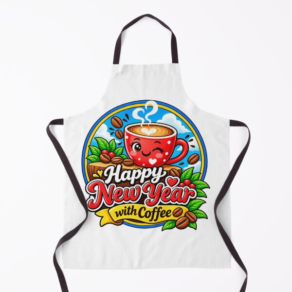 Item preview, Happy New Year with Coffee – Cute Coffee Cup Sticker Design designed and sold by HSE1.