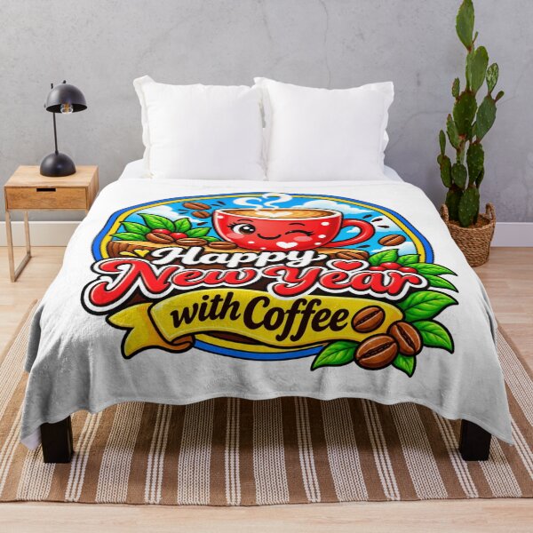 Item preview, Happy New Year with Coffee – Cute Coffee Cup Sticker Design designed and sold by HSE1.