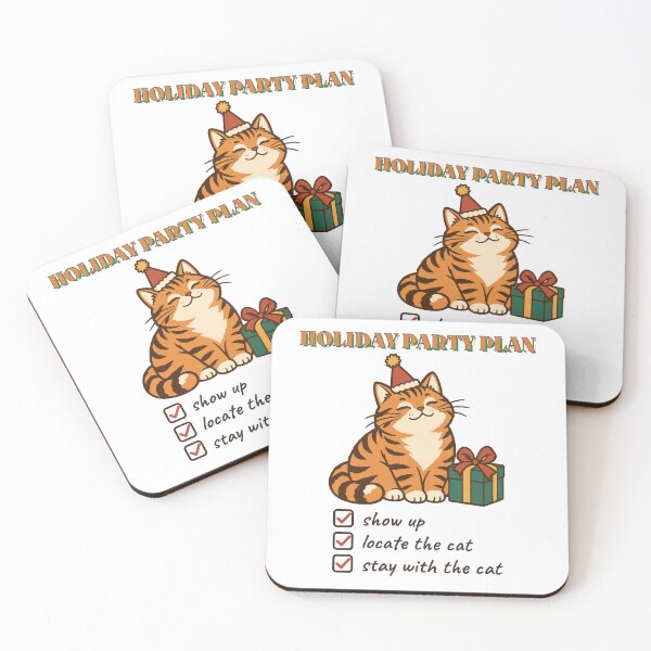 Item preview, Holiday Party Plan: Locate the Cat, Funny Cat Lover Christmas designed and sold by Diya & Dot.