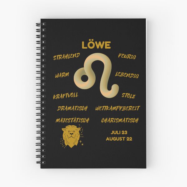 Item preview, Löwe Zodiac Sign Astrology Symbol Horoscope - Metallic Gold & Black (German Version) designed and sold by ZODIARA.