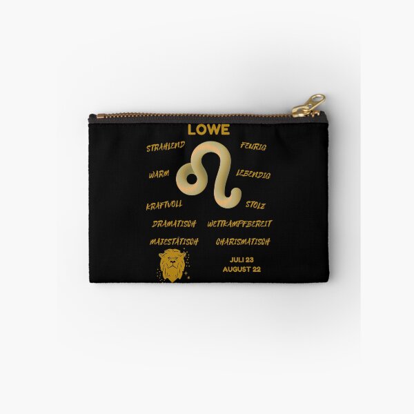 Item preview, Löwe Zodiac Sign Astrology Symbol Horoscope - Metallic Gold & Black (German Version) designed and sold by ZODIARA.