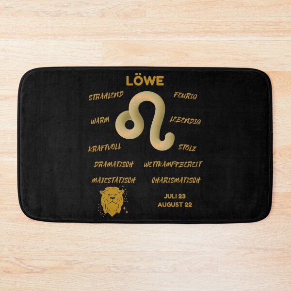 Item preview, Löwe Zodiac Sign Astrology Symbol Horoscope - Metallic Gold & Black (German Version) designed and sold by ZODIARA.