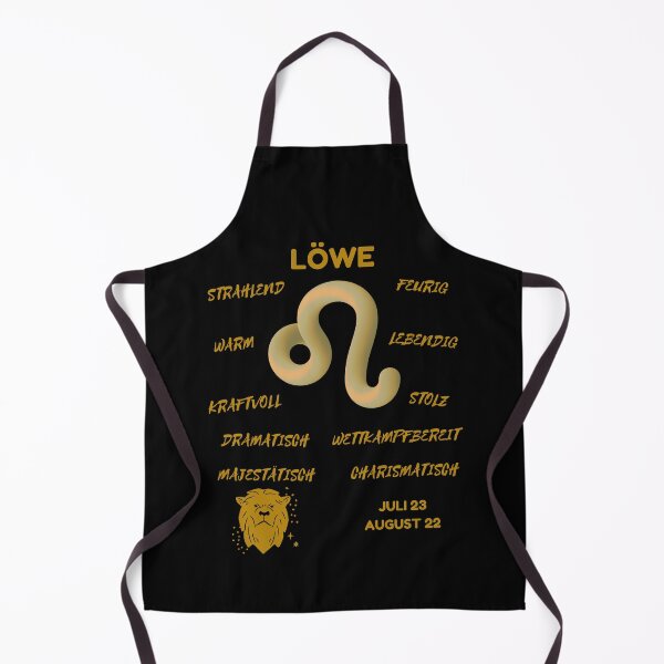 Item preview, Löwe Zodiac Sign Astrology Symbol Horoscope - Metallic Gold & Black (German Version) designed and sold by ZODIARA.