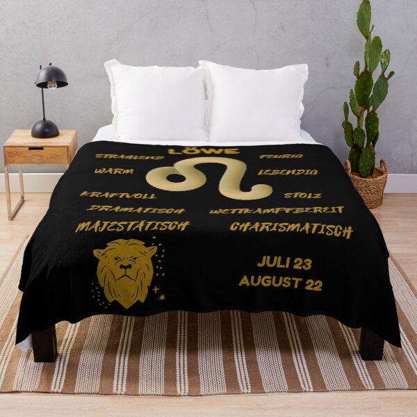 Item preview, Löwe Zodiac Sign Astrology Symbol Horoscope - Metallic Gold & Black (German Version) designed and sold by ZODIARA.
