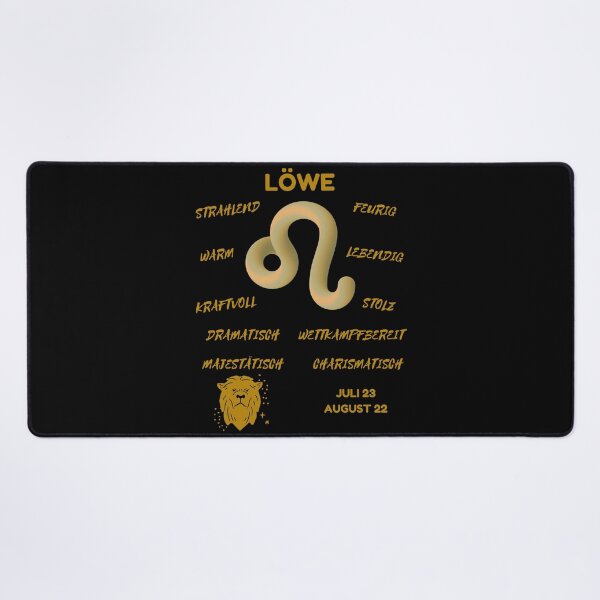 Item preview, Löwe Zodiac Sign Astrology Symbol Horoscope - Metallic Gold & Black (German Version) designed and sold by ZODIARA.