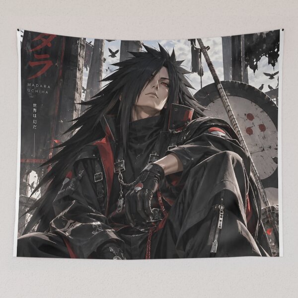 Item preview, Madara Uchiha Dark Warrior – Black and Red Shinobi Anime Aesthetic designed and sold by Dyan4.
