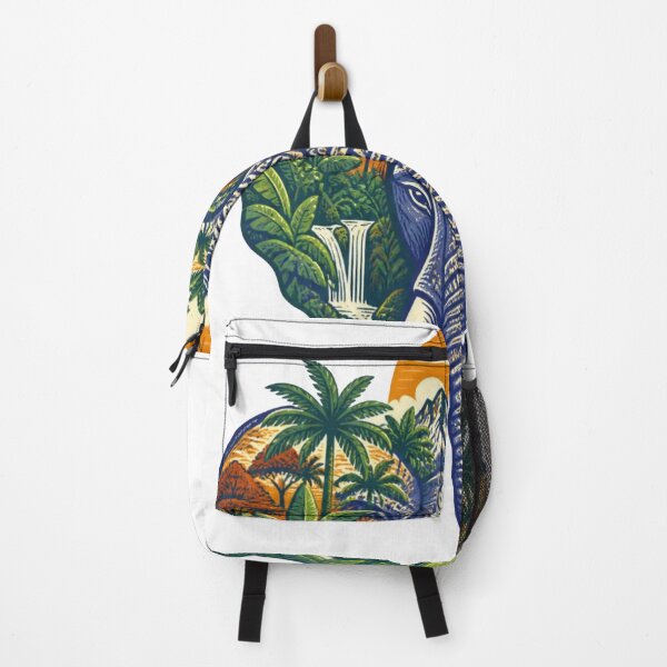 Item preview, Ornate Elephant Jungle Art – Tropical Wildlife Sunset Illustration designed and sold by GenZStickerHub1.