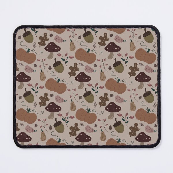 Item preview, Autumn Nature Pattern Matte – Leaves, Acorns, Mushrooms & Pumpkins designed and sold by Christina Angele Design.