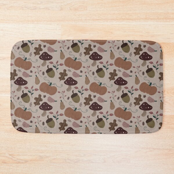 Item preview, Autumn Nature Pattern Matte – Leaves, Acorns, Mushrooms & Pumpkins designed and sold by Christina Angele Design.