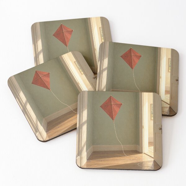 Item preview, Waiting for Wind – Red Kite Painting, Whimsical Surreal Wall Art designed and sold by Form & Favour.