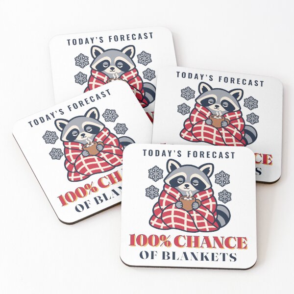 Item preview, 100% Chance of Blankets: Cozy Winter Raccoon Forecast designed and sold by Diya & Dot.
