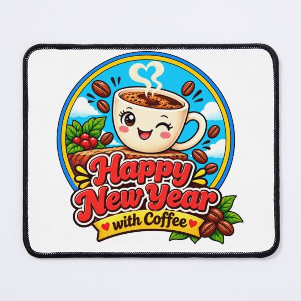 Item preview, Copy of Happy New Year with Coffee – Cute Coffee Cup Sticker Design designed and sold by HSE1.