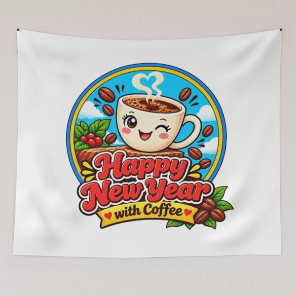 Item preview, Copy of Happy New Year with Coffee – Cute Coffee Cup Sticker Design designed and sold by HSE1.
