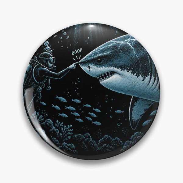 Item preview, Scuba Diver Booping a Great White Shark Underwater designed and sold by will freed18.