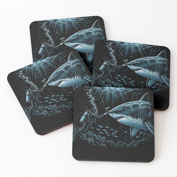 Item preview, Scuba Diver Booping a Great White Shark Underwater designed and sold by will freed18.
