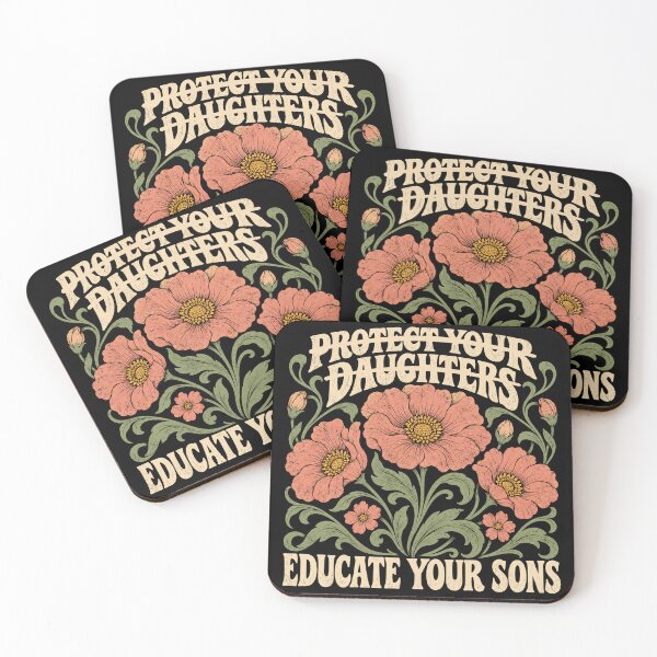 Item preview, Protect Your Daughters Educate Your Sons Retro Floral Quote designed and sold by will freed18.