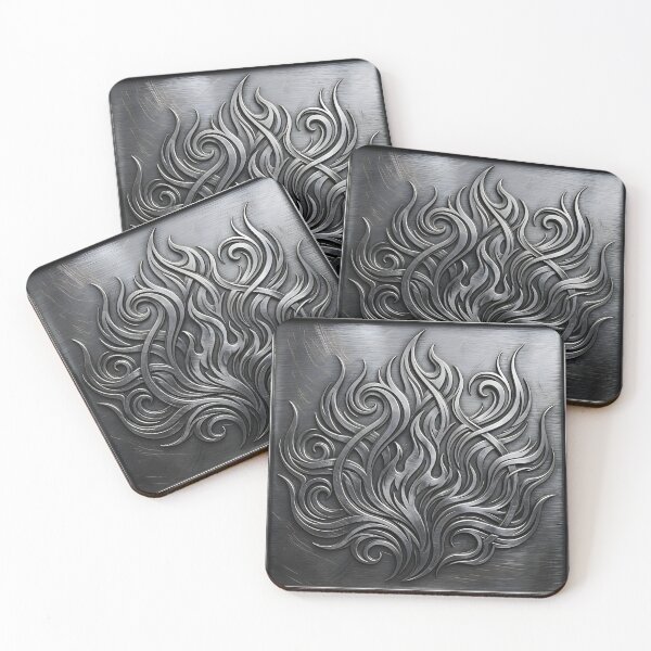 Item preview, Silver Brushed Metal Flames designed and sold by Sybille-Yates.