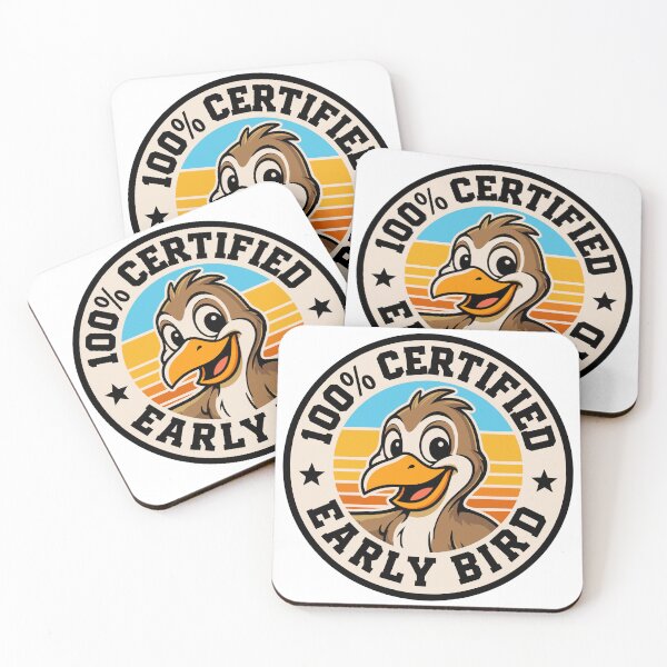 Item preview, 100% Certified Early Bird Funny Retro Bird Badge Design designed and sold by JPees.