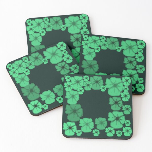 Item preview, Emerald Green Floral Frame - Illustrated Flower Border Pattern designed and sold by BalkanBloomArt.