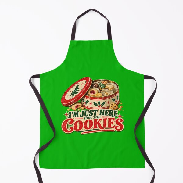Aperçu de l'œuvre I'm Just Here for the Cookies Funny Vintage Christmas Design créée et vendue par DopeyRobot.