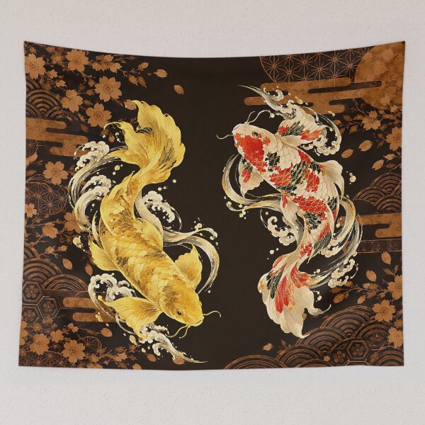 Item preview, Golden Koi - Japanese Elegance & Prosperity designed and sold by Neo Japonism Art.