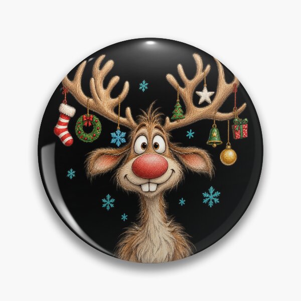 Item preview, Funny Christmas Reindeer With Ornament Antlers designed and sold by will freed18.