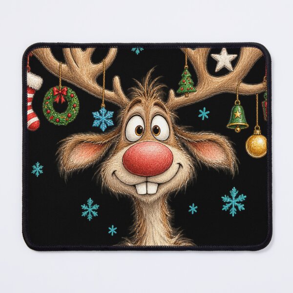 Item preview, Funny Christmas Reindeer With Ornament Antlers designed and sold by will freed18.
