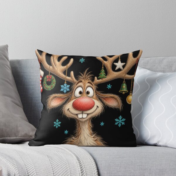 Item preview, Funny Christmas Reindeer With Ornament Antlers designed and sold by will freed18.