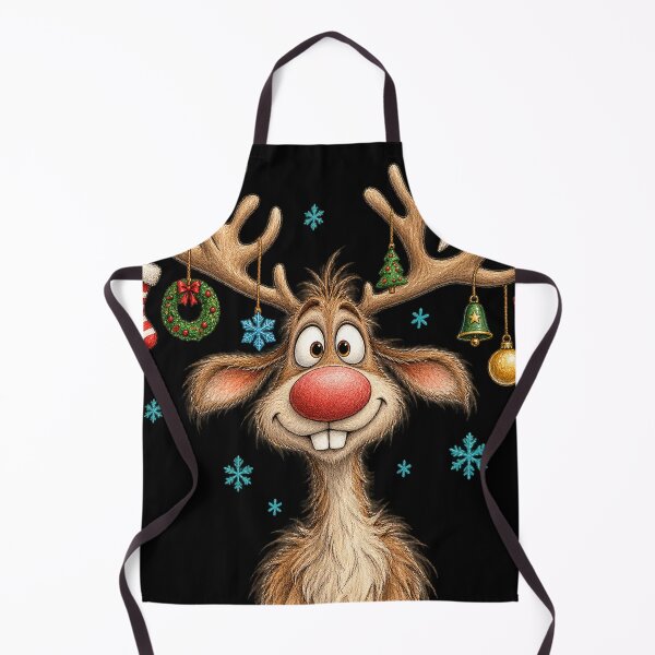 Item preview, Funny Christmas Reindeer With Ornament Antlers designed and sold by will freed18.