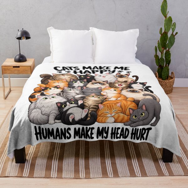 Item preview, Cats Make Me Happy Humans Make My Head Hurt Funny Cat Lover designed and sold by will freed18.