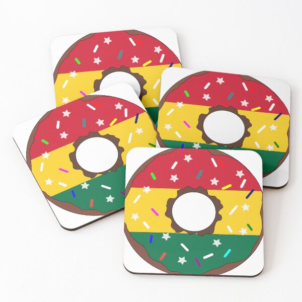 Aperçu de l'œuvre Beignet aux couleurs du drapeau du Ghana – Fierté nationale et paillettes colorées créée et vendue par TheIconSmith.