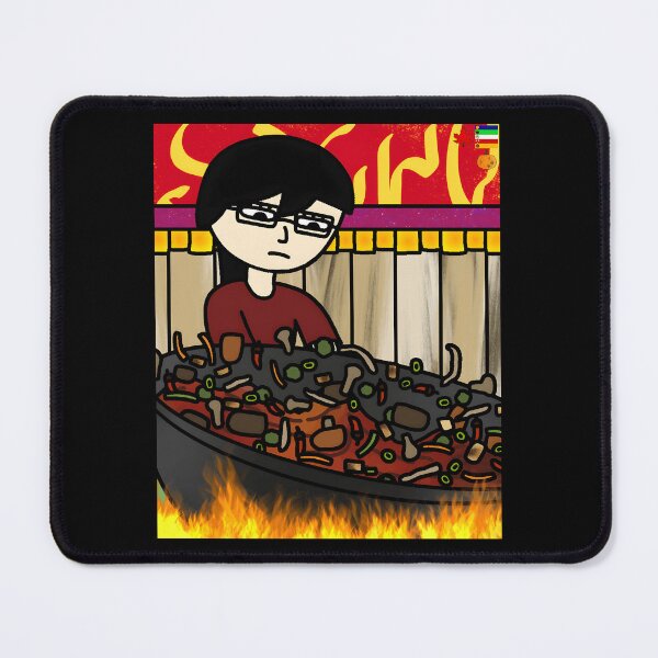 Item preview, Cartoon Illustration of Woman Cooking in Large Wok Over Flames designed and sold by Fibi-studio.