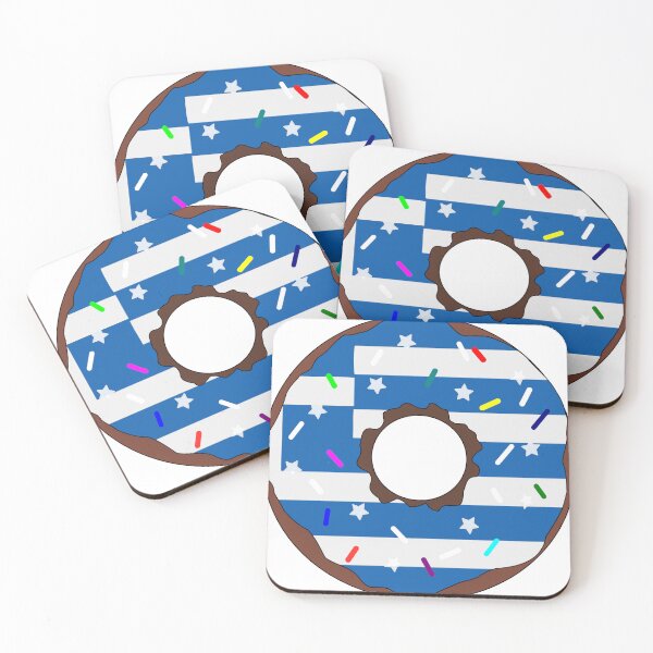 Item preview, Greece Flag Donut – Colorful Sprinkles Country Pride designed and sold by TheIconSmith.
